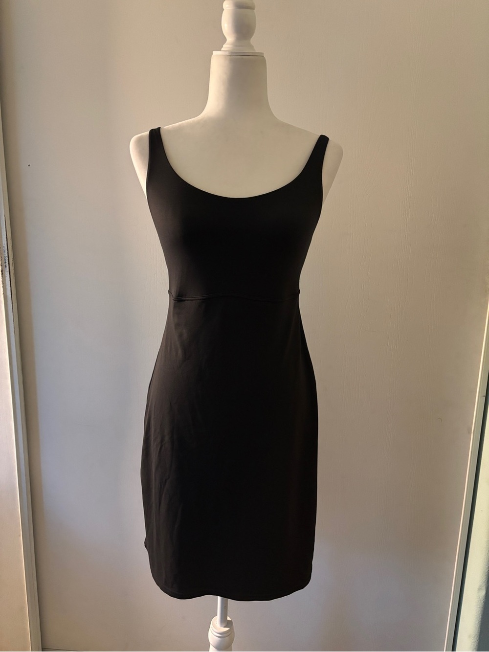 Flexees Black Scoop Neck Mini Dress with built in shapewear